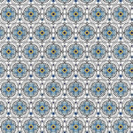 Blue Floral Mosaic Adhesive Vinyl