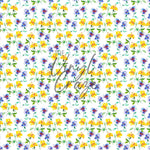 Blue And Yellow Flower - Adhesive Vinyl