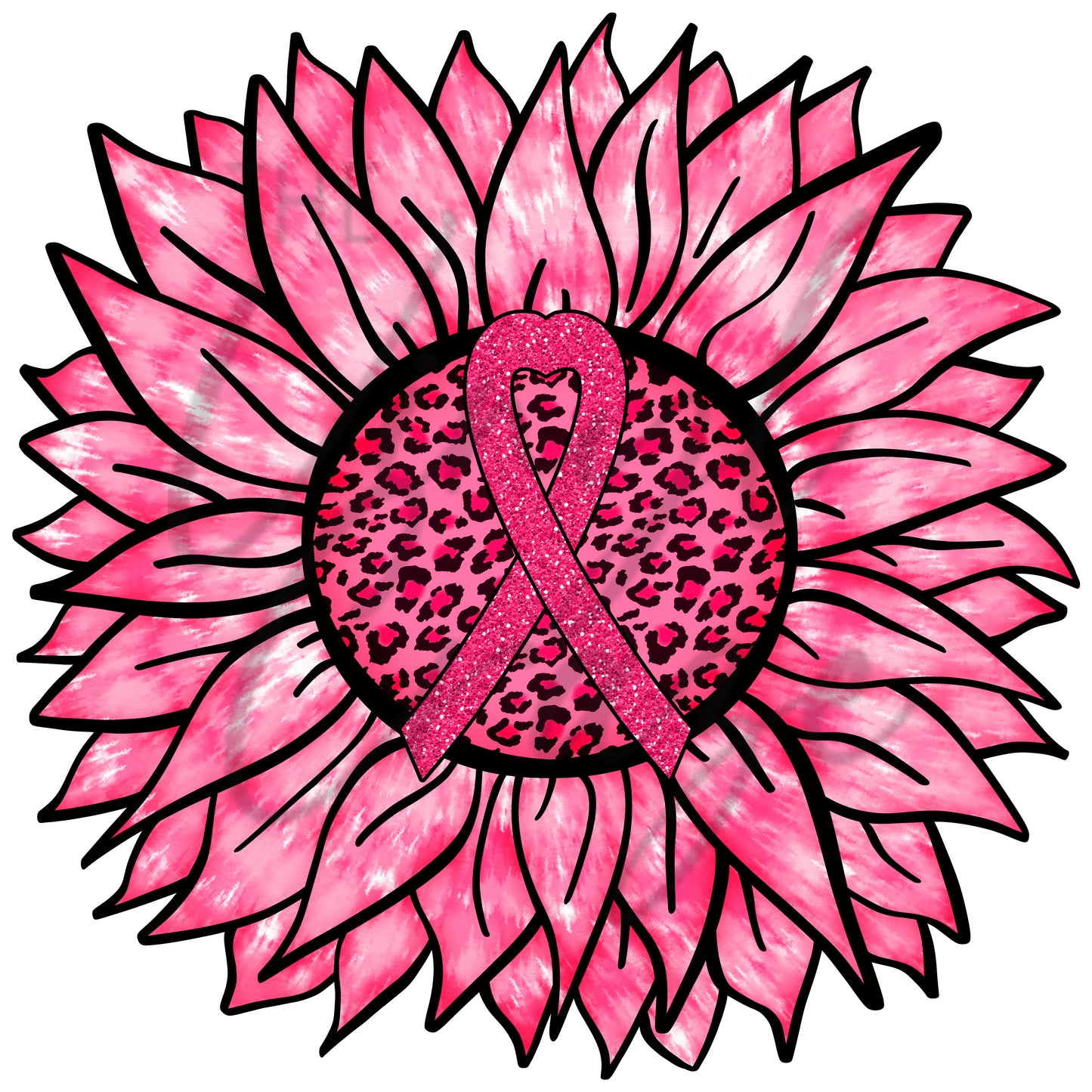 Breast Cancer Sunflower UV DTF Decal