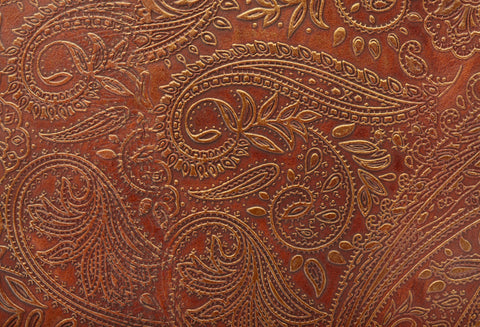 Brown Tooled Leather Look - Adhesive Vinyl