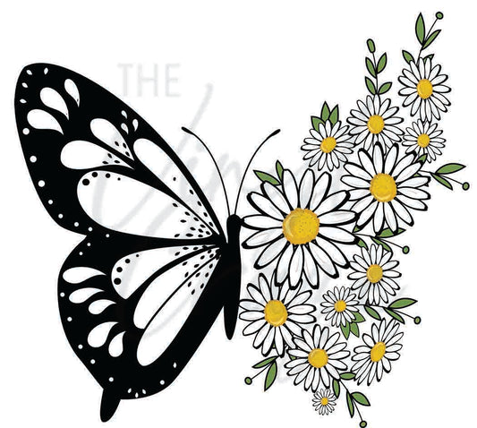 Butterfly and Daisies JPEG Download