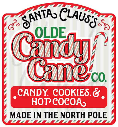 Claus Candy Cane Company UV DTF Decal