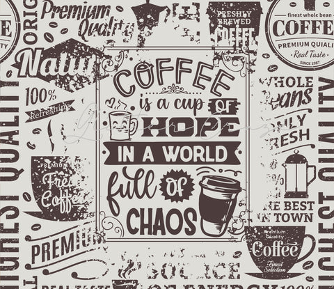 Coffee Is A Cup of Hope 20 oz Skinny Adhesive Vinyl Wrap