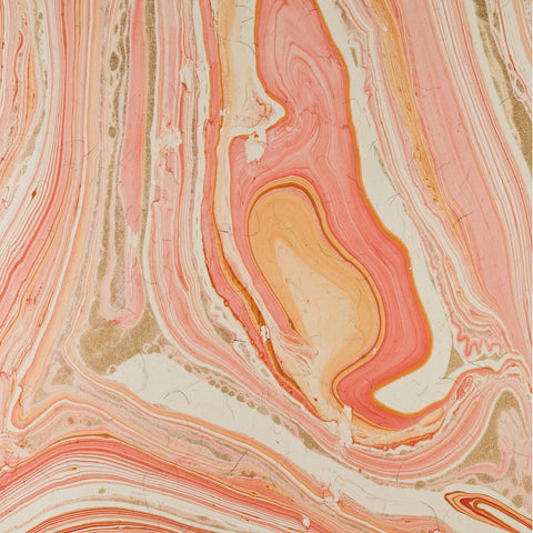 Coral and Orange Marble - Adhesive Vinyl