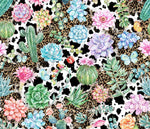 Cow Succulents 20 or 30 oz Skinny Adhesive Vinyl Wrap