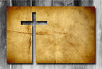 Cross On Wood Background - Adhesive Vinyl Wrap