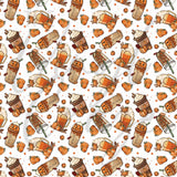 Fall Pumpkin Coffees Adhesive Vinyl