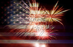 Fireworks on Flag - Adhesive Vinyl Wrap