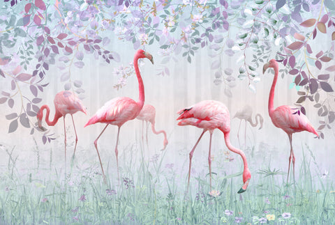 Flamingo Garden - Adhesive Vinyl Wrap