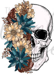 Floral Skull UV DTF Decal