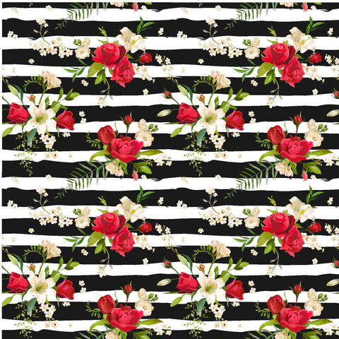 Floral Stripe - Adhesive Vinyl