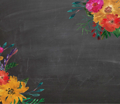 Floral Chalkboard Adhesive Vinyl Wrap