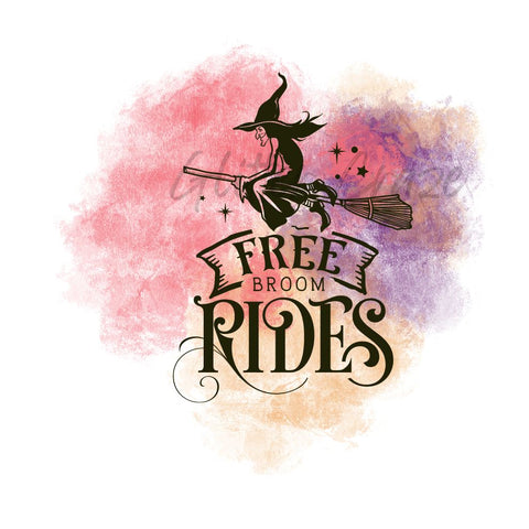 Witch Free Broom Rides UV DTF Decal