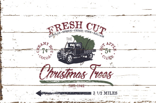 Fresh Cut Christmas Trees - Adhesive Vinyl Wrap