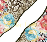 Watercolor Floral on animal print wraps- 6 designs