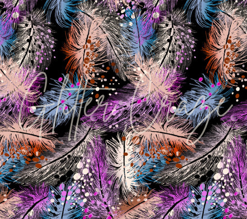 Feathers on Black wrap