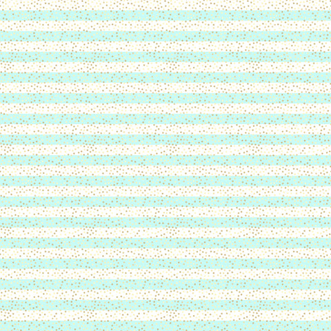 Gold Polka Dots on Turquoise Stripes - Adhesive Vinyl