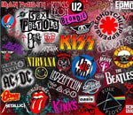 Grunge Rock Bands 20 or 30 oz Skinny Adhesive Vinyl Wrap