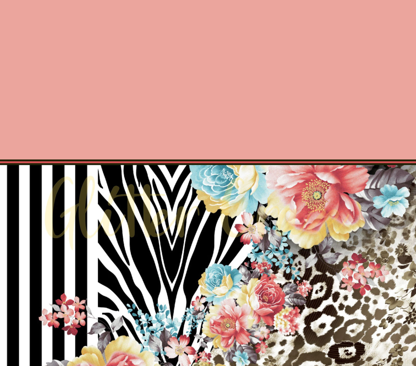 Watercolor Floral on animal print wraps- 6 designs