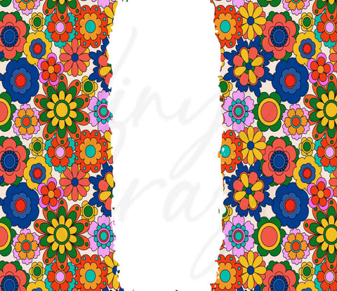 Hippie Flower 20 oz Skinny Adhesive Vinyl Wrap