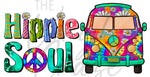 Hippie Soul Rainbow Van UV DTF Decal