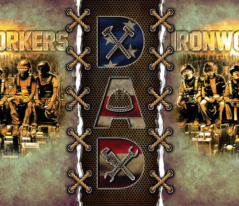 Ironworker Dad 20 or 30 oz Skinny Adhesive Vinyl Wrap