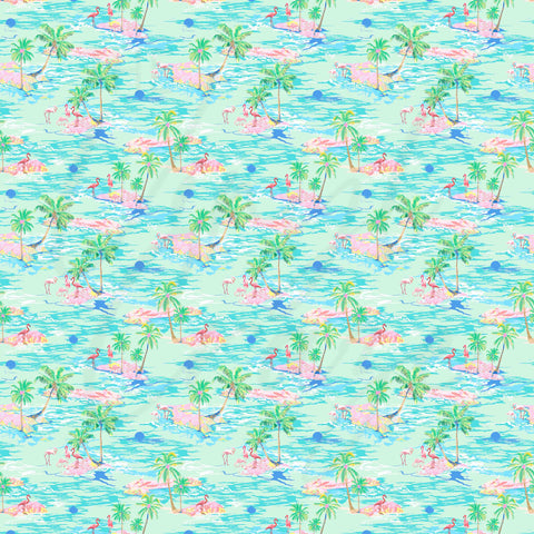 Island Flamingos Adhesive Vinyl