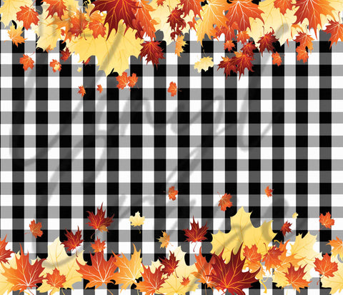 Leafy Fall Plaid 20 or 30 oz Skinny Adhesive Vinyl Wrap