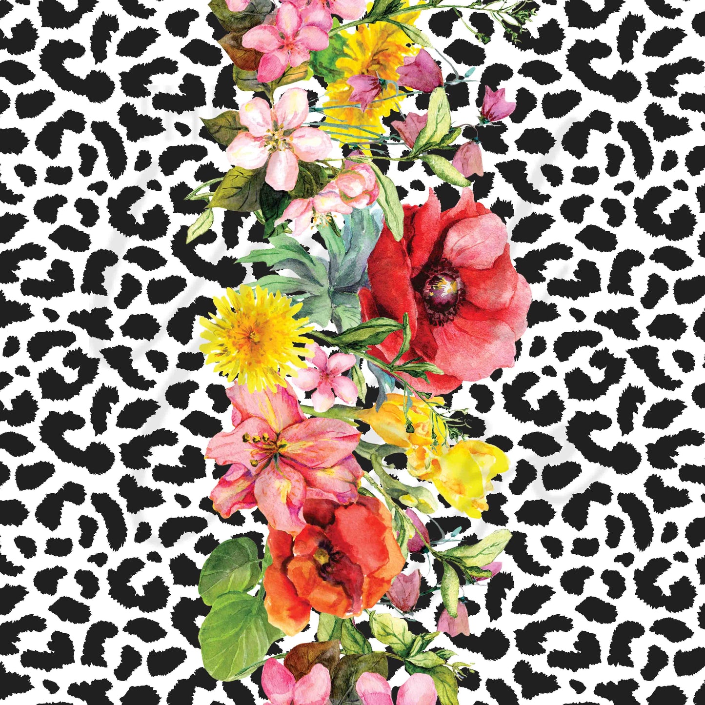 Leopard Floral - Adhesive Vinyl