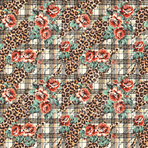 Leopard Tartan Floral Adhesive Vinyl