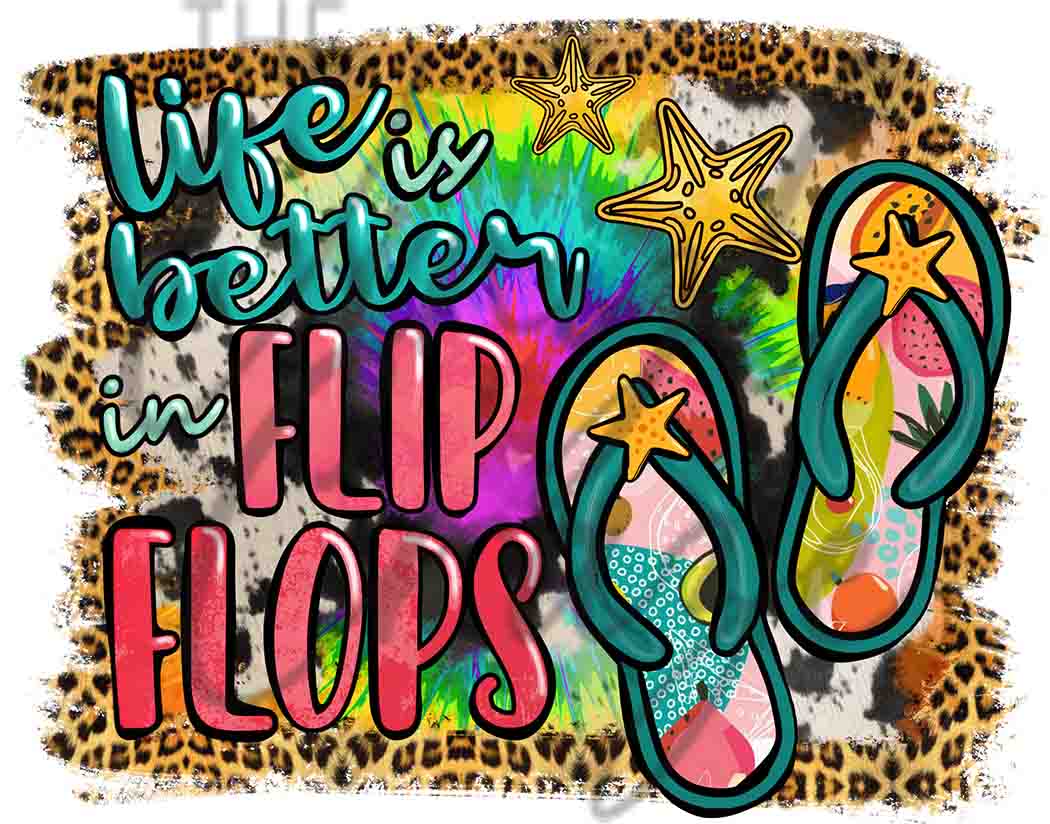 Life is Better in Flip Flops UV DTF Decal