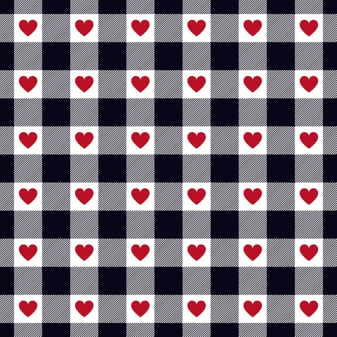 Plaid Hearts - Adhesive Vinyl