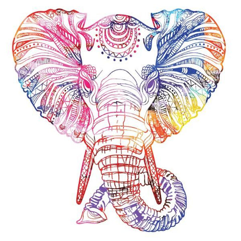 Mandala Elephant - Adhesive Vinyl Decal