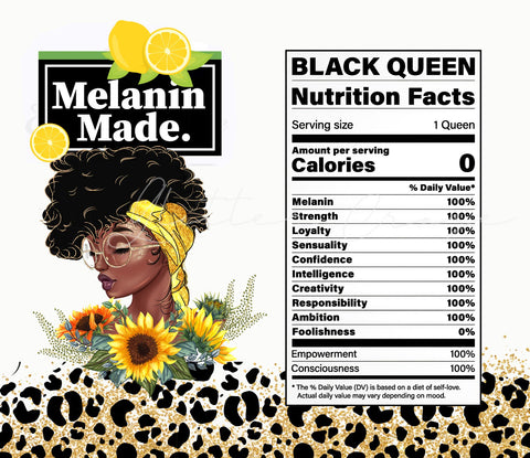 Melanin Queen 20 or 30 oz Skinny Adhesive Vinyl Wrap