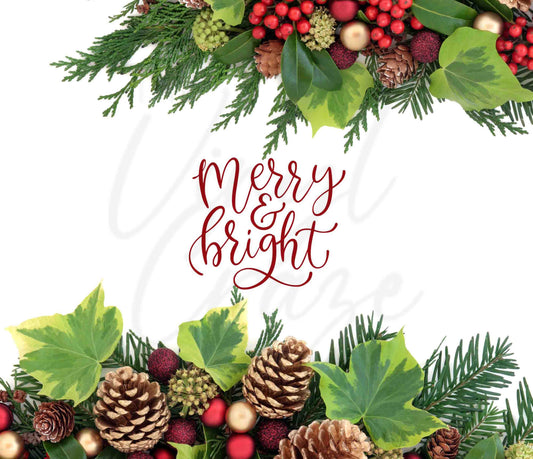 Merry & Bright 20 or 30 oz Skinny Adhesive Vinyl Wrap