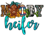 Moody Heifer UV DTF Decal