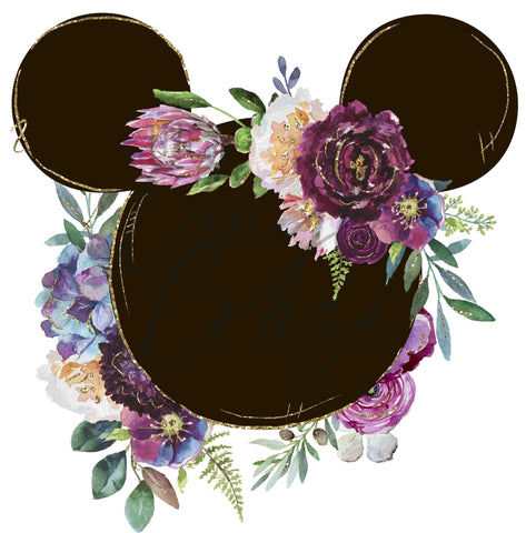 Mouse Floral UV DTF Decal