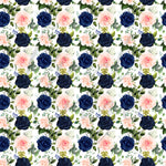 Navy Blue, Pink and Peach Florals Adhesive Vinyl