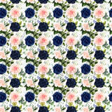 Navy Blue, Pink and Peach Florals Adhesive Vinyl