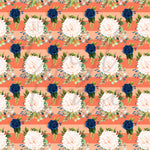 Navy Blue, Pink and Peach Florals Adhesive Vinyl