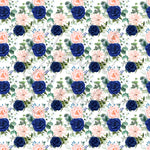 Navy Blue, Pink and Peach Florals Adhesive Vinyl