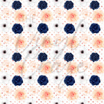 Navy Blue, Pink and Peach Florals Adhesive Vinyl