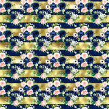 Navy Blue, Pink and Peach Florals Adhesive Vinyl