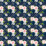 Navy Blue, Pink and Peach Florals Adhesive Vinyl
