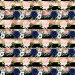 Navy Blue, Pink and Peach Florals Adhesive Vinyl