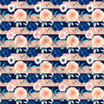 Navy Blue, Pink and Peach Florals Adhesive Vinyl