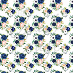 Navy Blue, Pink and Peach Florals Adhesive Vinyl