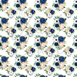 Navy Blue, Pink and Peach Florals Adhesive Vinyl