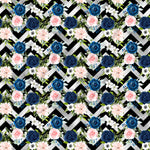 Navy Blue, Pink and Peach Florals Adhesive Vinyl