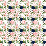 Navy Blue, Pink and Peach Florals Adhesive Vinyl